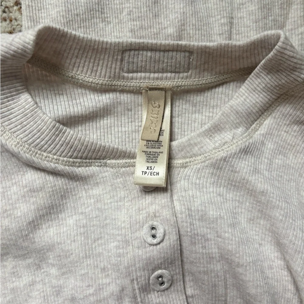 Cream Henley Pajama Set - Picture 7 of 8